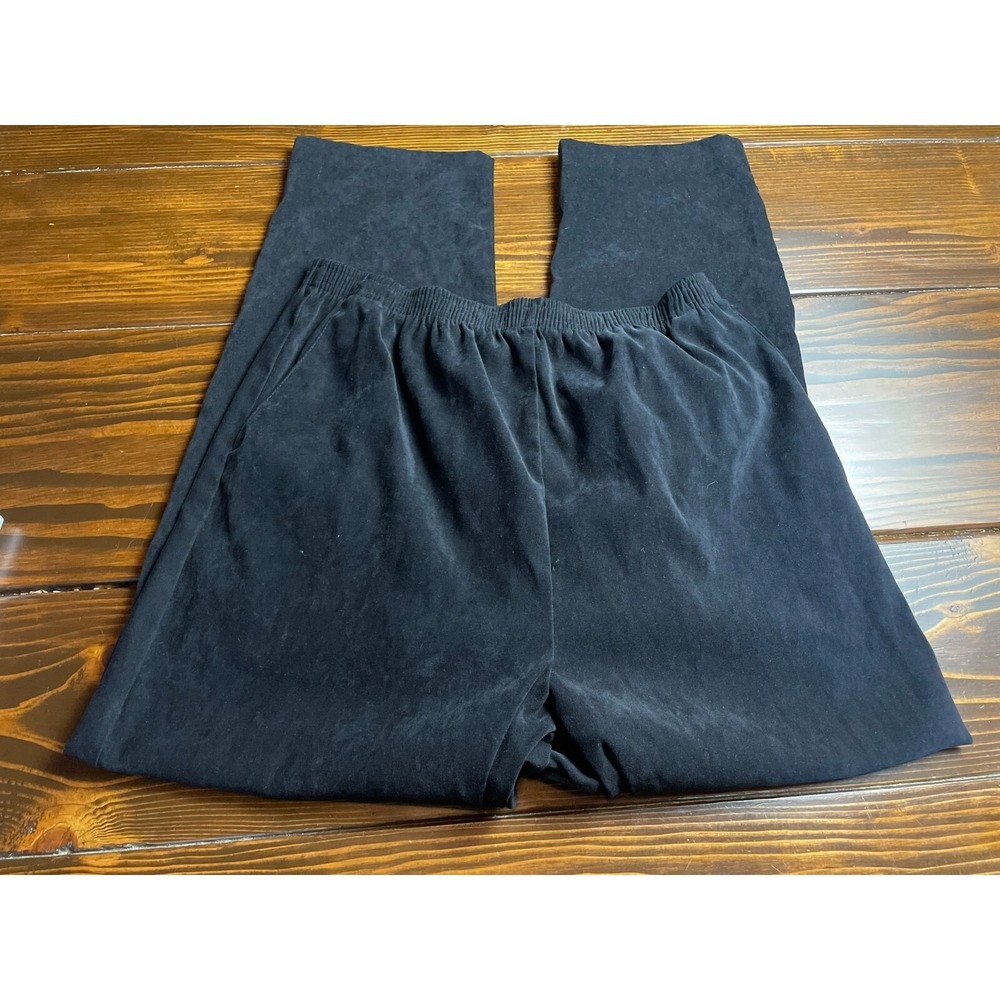 Sarah Bentley Pants, Women's Size 16, Black, Dress Pants, Pull On, Faux Suede